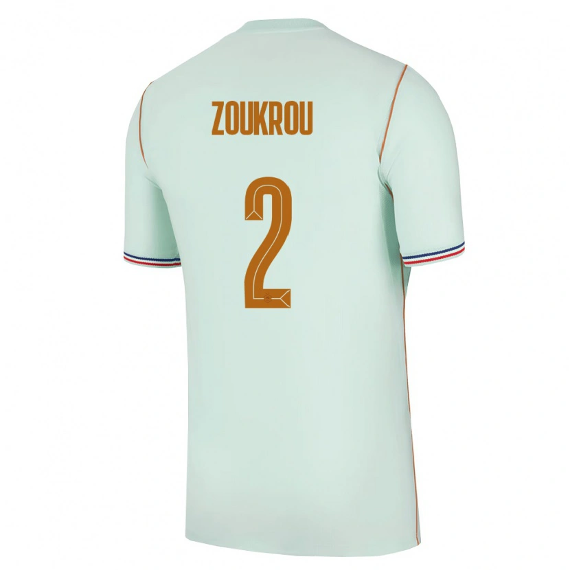 Danxen Niño Camiseta Francia Tanguy Zoukrou #2 Verde Oro 2ª Equipación 26-28 La Camisa