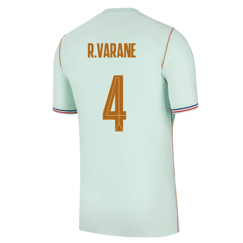 Danxen Niño Camiseta Francia Raphael Varane #4 Verde Oro 2ª Equipación 26-28 La Camisa
