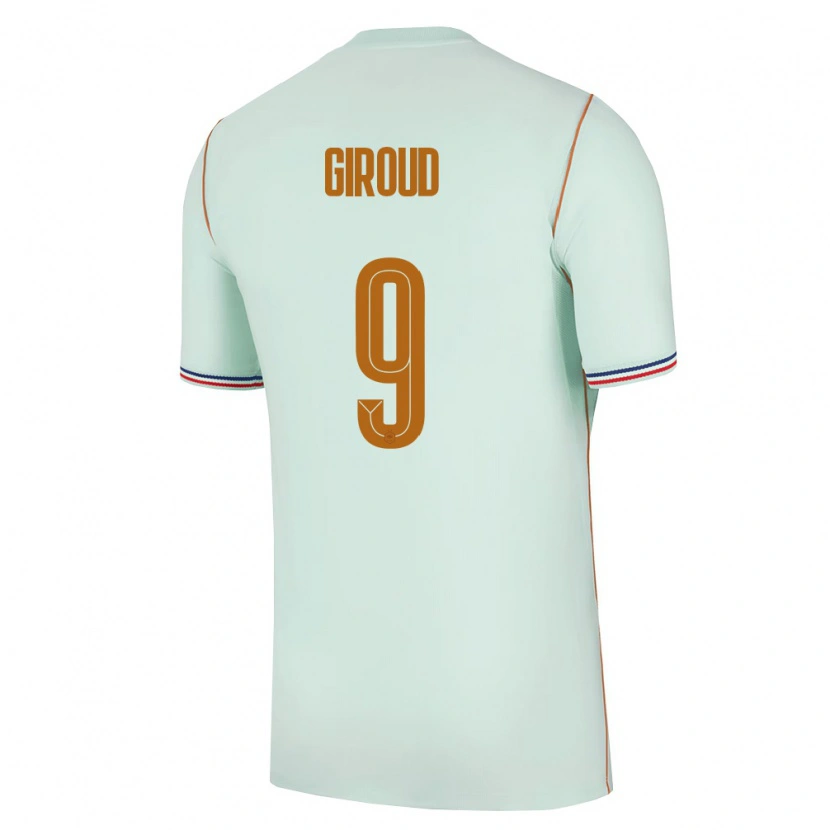Danxen Niño Camiseta Francia Olivier Giroud #9 Verde Oro 2ª Equipación 26-28 La Camisa