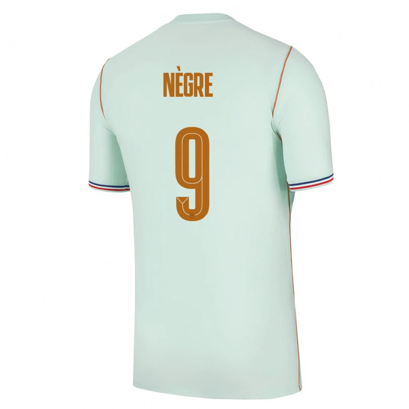 Danxen Niño Camiseta Francia Thibo Nègre #9 Verde Oro 2ª Equipación 26-28 La Camisa