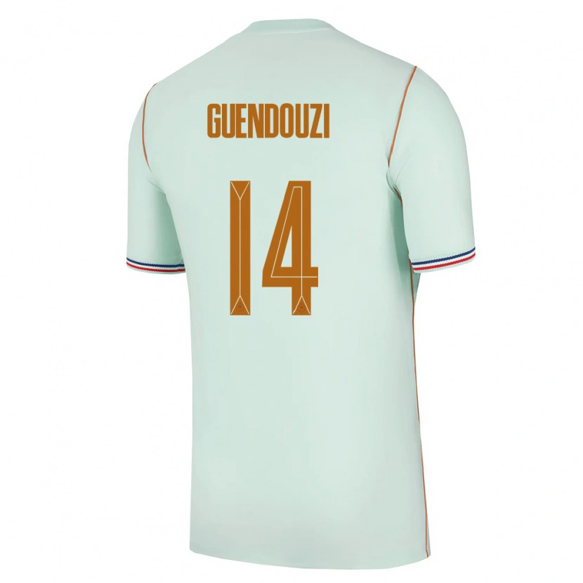 Danxen Niño Camiseta Francia Matteo Guendouzi #14 Verde Oro 2ª Equipación 26-28 La Camisa