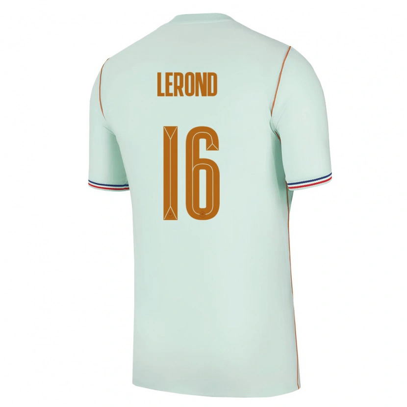Danxen Niño Camiseta Francia Justine Lerond #16 Verde Oro 2ª Equipación 26-28 La Camisa