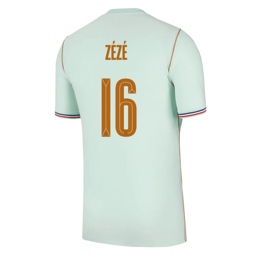 Danxen Niño Camiseta Francia Yanel Zézé #16 Verde Oro 2ª Equipación 26-28 La Camisa