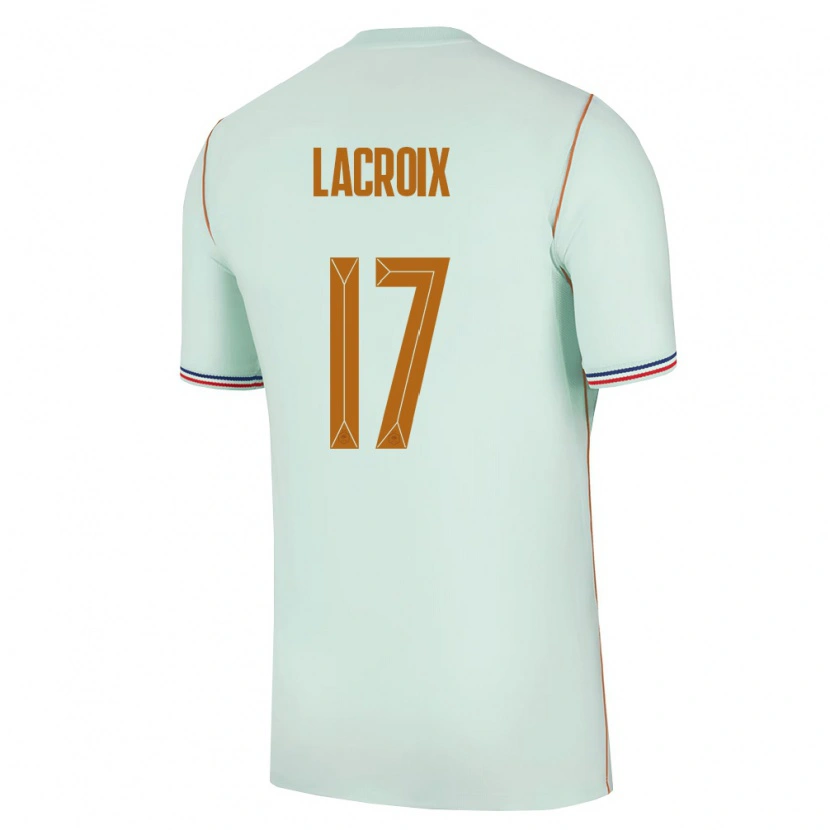 Danxen Niño Camiseta Francia Maxence Lacroix #17 Verde Oro 2ª Equipación 26-28 La Camisa