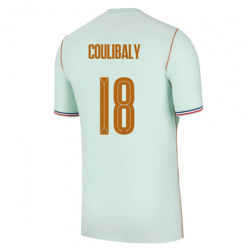 Danxen Niño Camiseta Francia Mamadou Coulibaly #18 Verde Oro 2ª Equipación 26-28 La Camisa