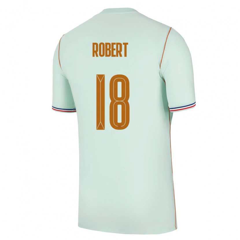 Danxen Niño Camiseta Francia Faustine Robert #18 Verde Oro 2ª Equipación 26-28 La Camisa