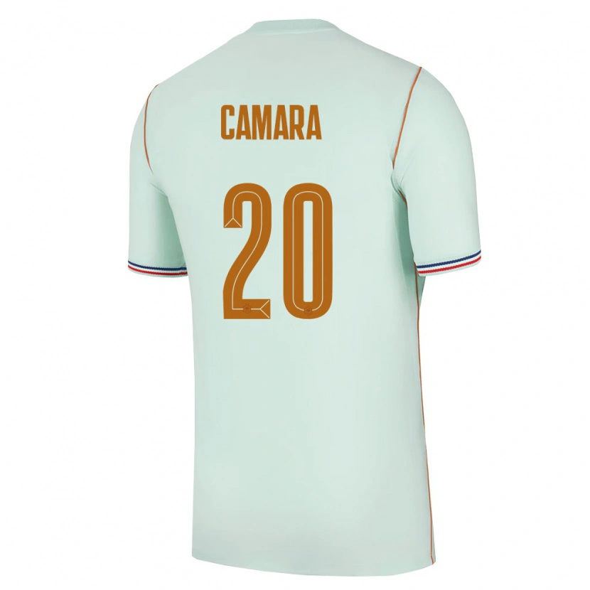 Danxen Niño Camiseta Francia Ousmane Camara #20 Verde Oro 2ª Equipación 26-28 La Camisa