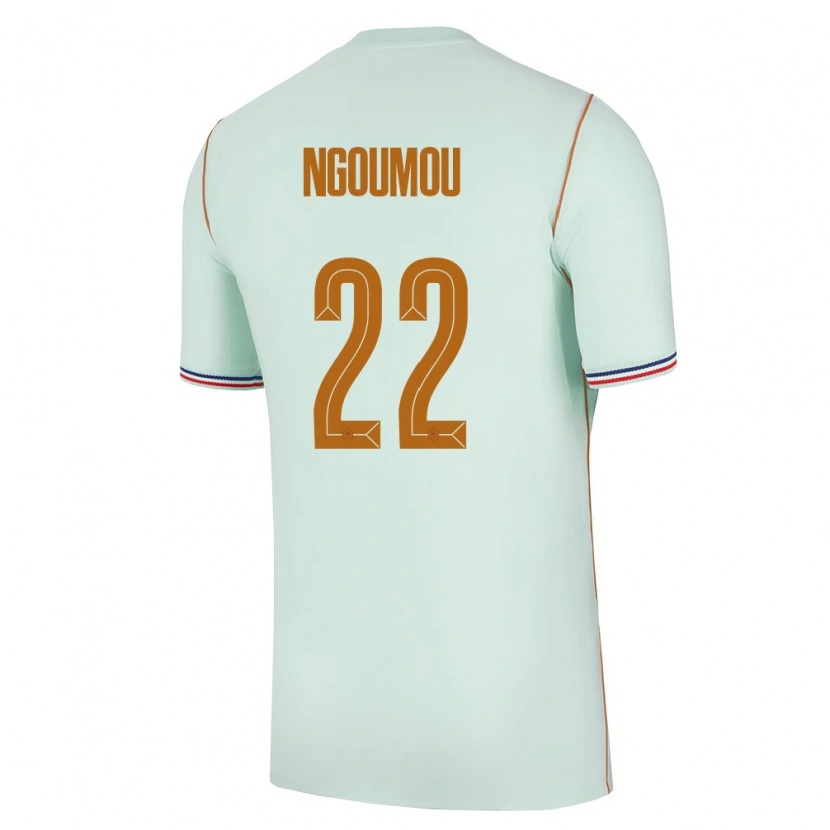 Danxen Niño Camiseta Francia Nathan Ngoumou #22 Verde Oro 2ª Equipación 26-28 La Camisa