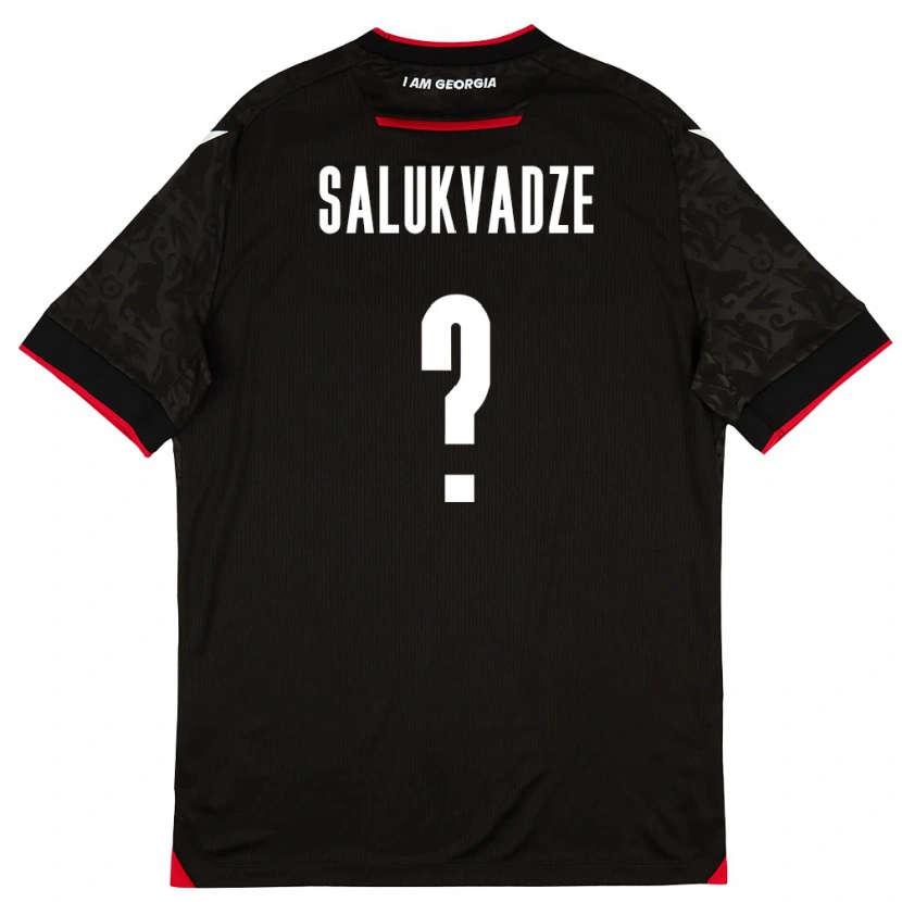 Danxen Niño Camiseta Georgia Luka Salukvadze #0 Negro Blanco Rojo 2ª Equipación 26-28 La Camisa