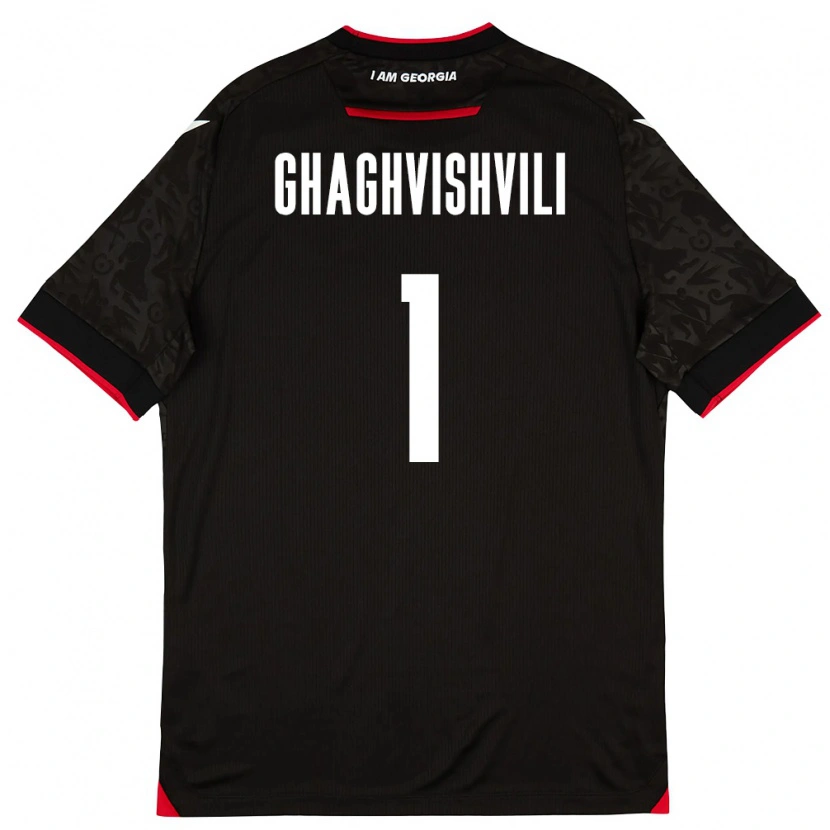 Danxen Niño Camiseta Georgia Mate Ghaghvishvili #1 Negro Blanco Rojo 2ª Equipación 26-28 La Camisa