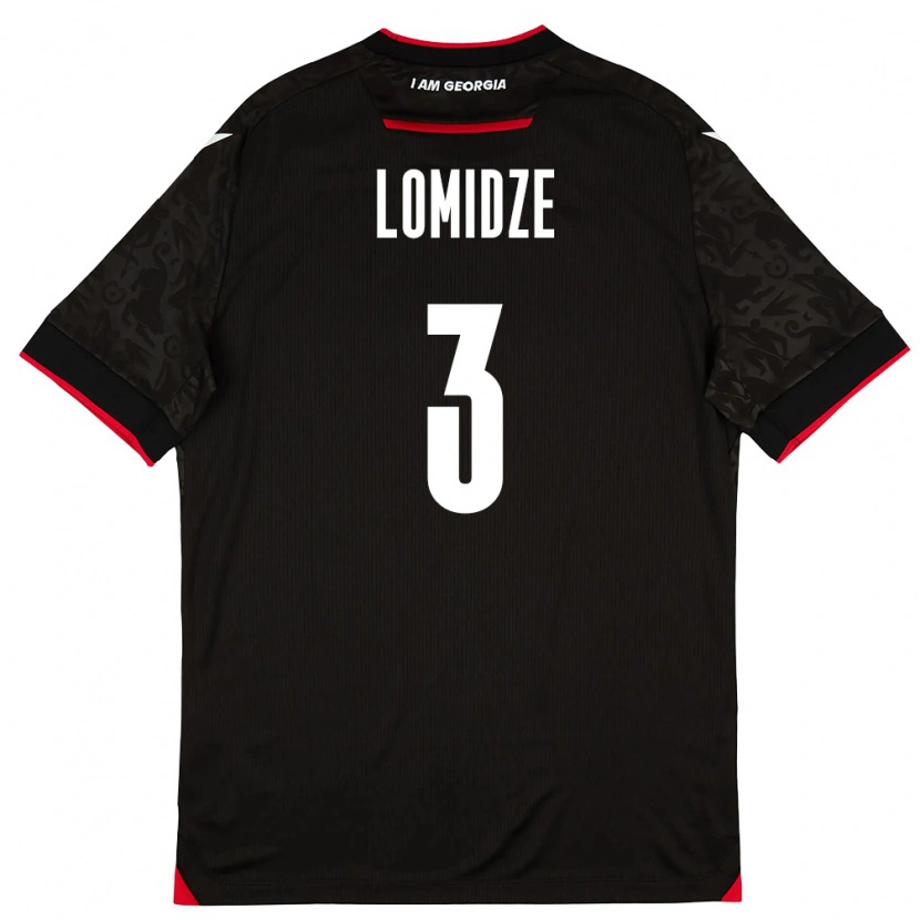 Danxen Niño Camiseta Georgia Giorgi Lomidze #3 Negro Blanco Rojo 2ª Equipación 26-28 La Camisa