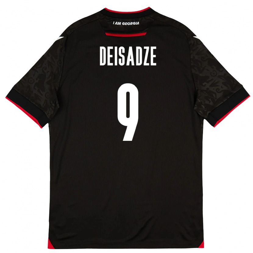 Danxen Niño Camiseta Georgia Diego Deisadze #9 Negro Blanco Rojo 2ª Equipación 26-28 La Camisa