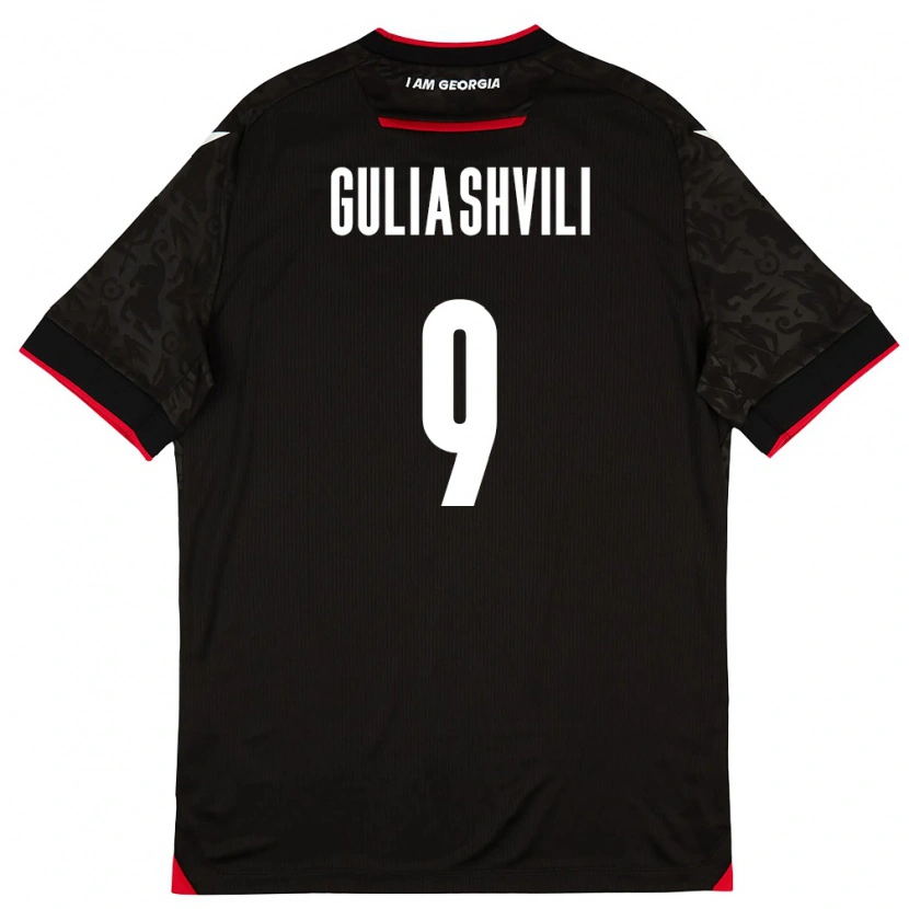 Danxen Niño Camiseta Georgia Giorgi Guliashvili #9 Negro Blanco Rojo 2ª Equipación 26-28 La Camisa