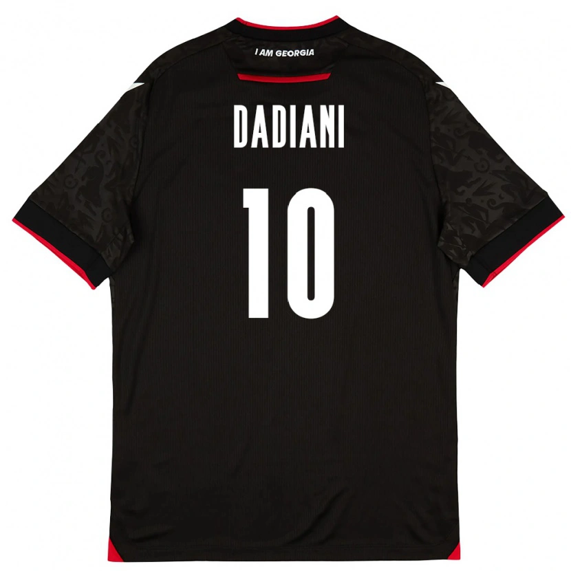 Danxen Niño Camiseta Georgia Nikoloz Dadiani #10 Negro Blanco Rojo 2ª Equipación 26-28 La Camisa