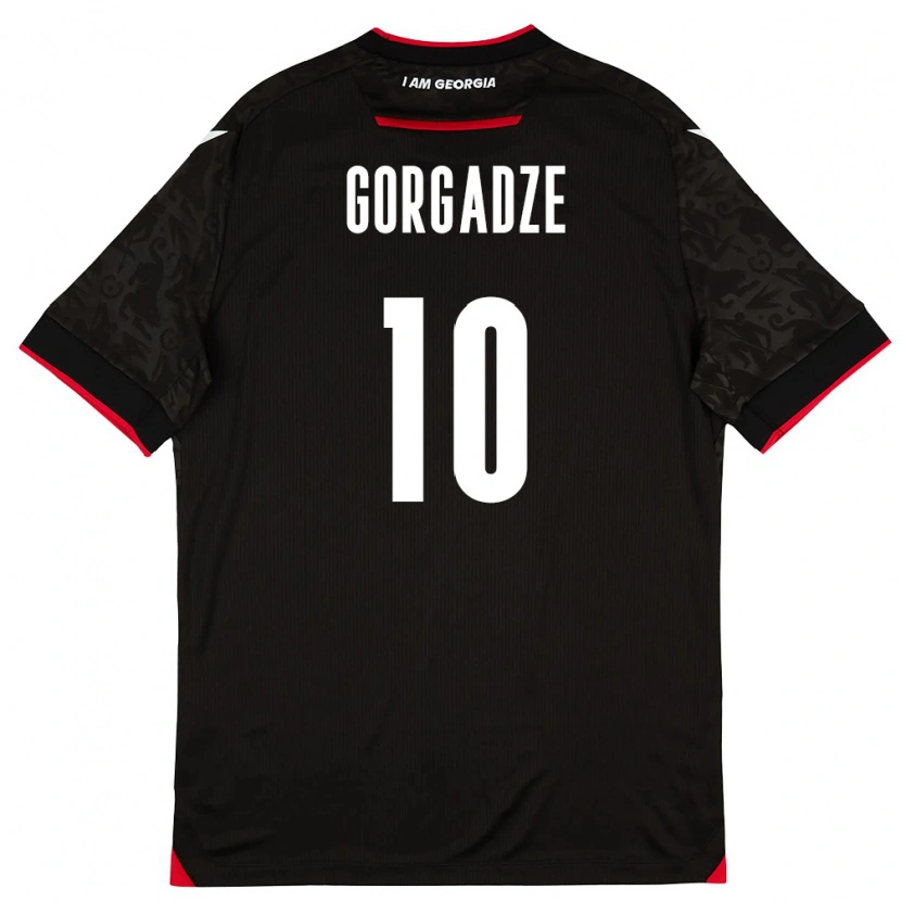 Danxen Niño Camiseta Georgia Giorgi Gorgadze #10 Negro Blanco Rojo 2ª Equipación 26-28 La Camisa