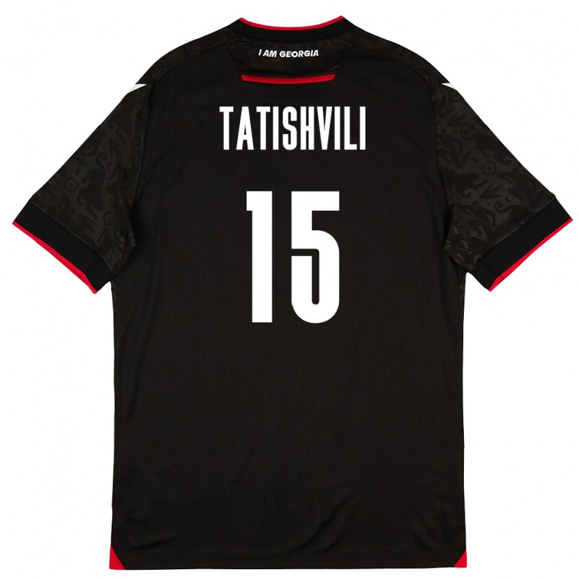 Danxen Niño Camiseta Georgia Mate Tatishvili #15 Negro Blanco Rojo 2ª Equipación 26-28 La Camisa