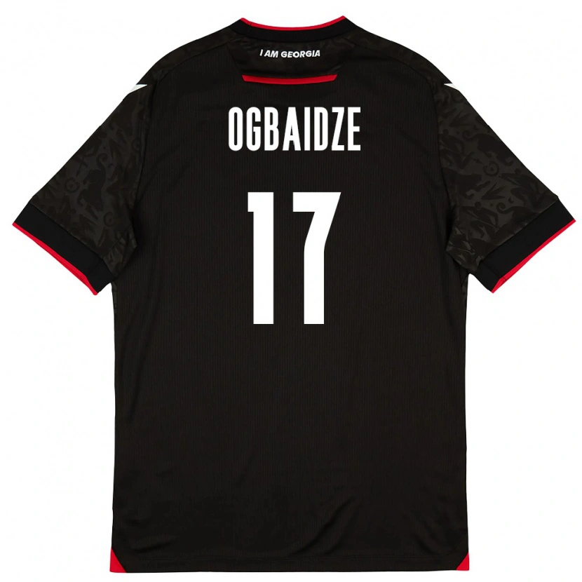 Danxen Niño Camiseta Georgia Shalva Ogbaidze #17 Negro Blanco Rojo 2ª Equipación 26-28 La Camisa