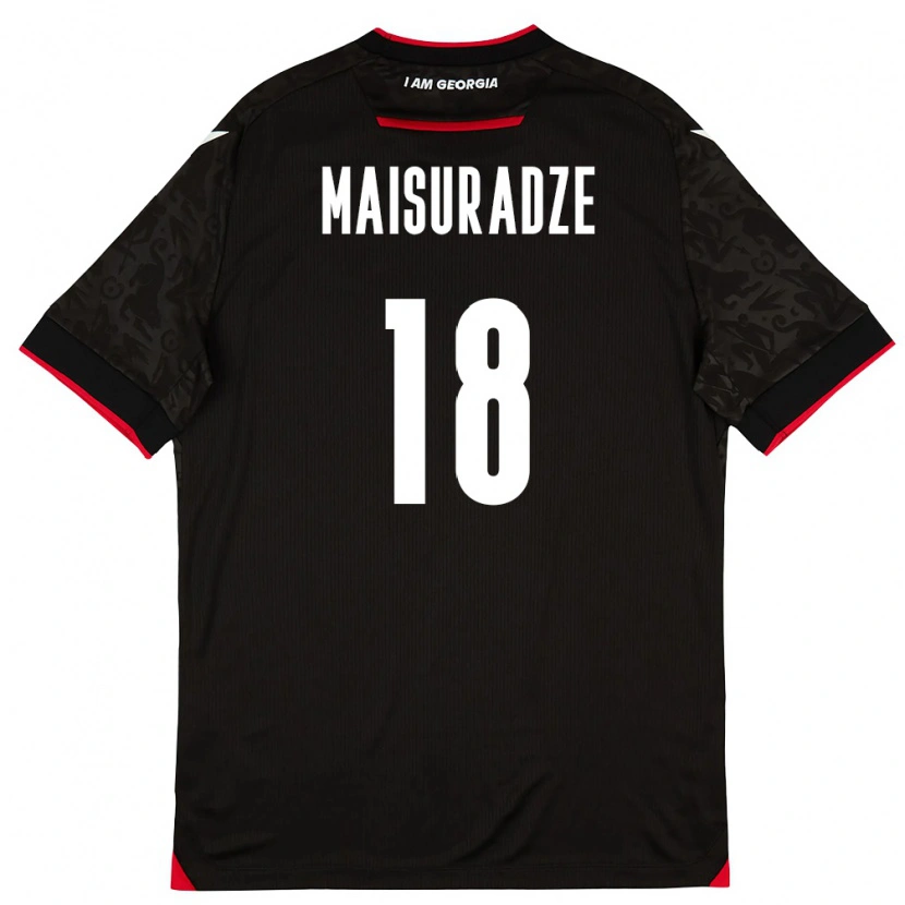Danxen Niño Camiseta Georgia Giorgi Maisuradze #18 Negro Blanco Rojo 2ª Equipación 26-28 La Camisa