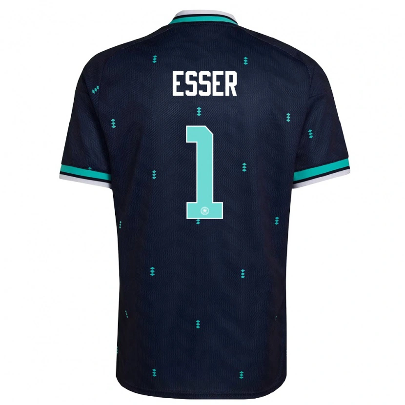 Danxen Niño Camiseta Alemania Jacob Esser #1 Marino Azul Cielo Blanco 2ª Equipación 26-28 La Camisa