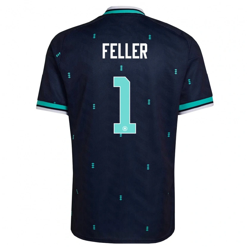 Danxen Niño Camiseta Alemania Frank Feller #1 Marino Azul Cielo Blanco 2ª Equipación 26-28 La Camisa