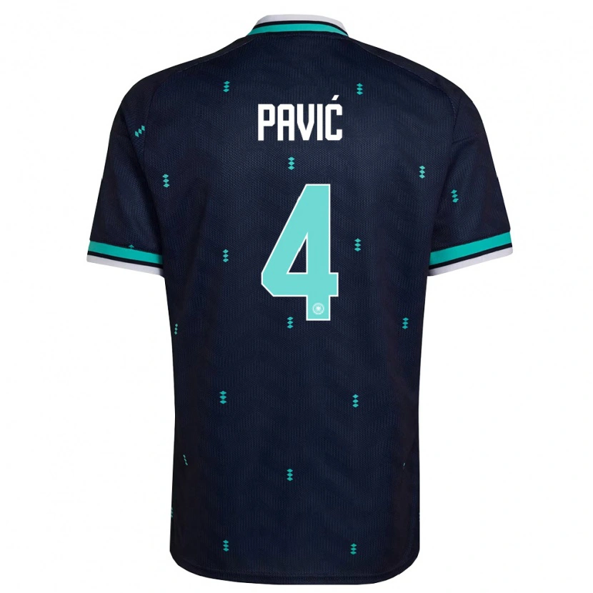 Danxen Niño Camiseta Alemania Filip Pavić #4 Marino Azul Cielo Blanco 2ª Equipación 26-28 La Camisa
