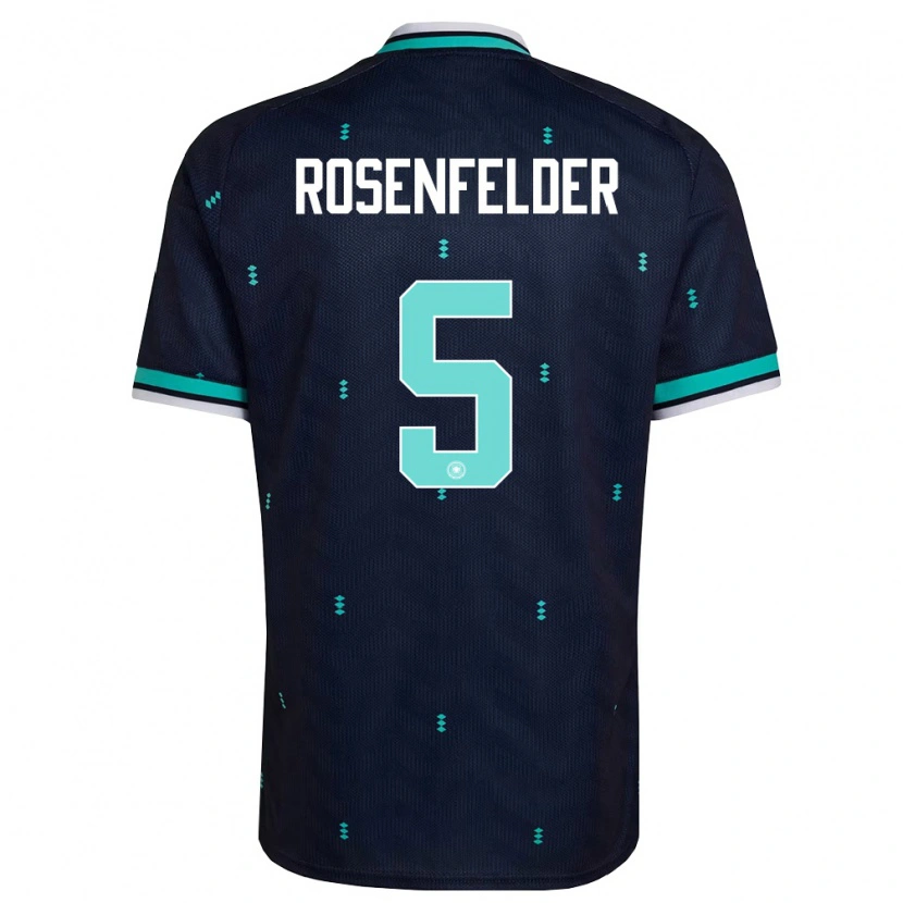 Danxen Niño Camiseta Alemania Max Rosenfelder #5 Marino Azul Cielo Blanco 2ª Equipación 26-28 La Camisa