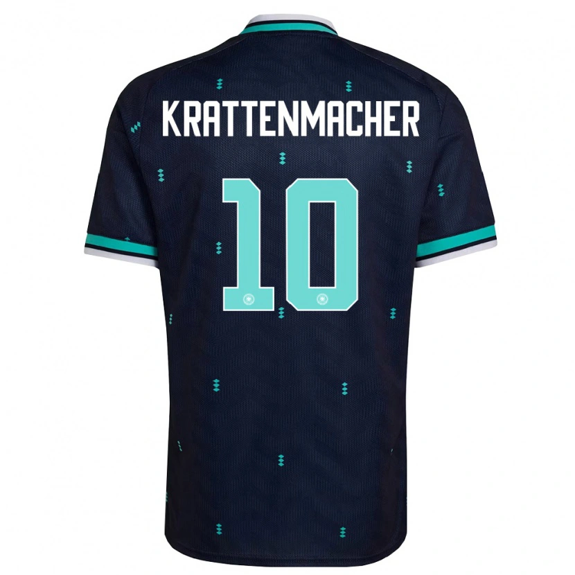 Danxen Niño Camiseta Alemania Maurice Krattenmacher #10 Marino Azul Cielo Blanco 2ª Equipación 26-28 La Camisa