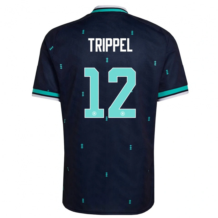 Danxen Niño Camiseta Alemania Marcello Trippel #12 Marino Azul Cielo Blanco 2ª Equipación 26-28 La Camisa
