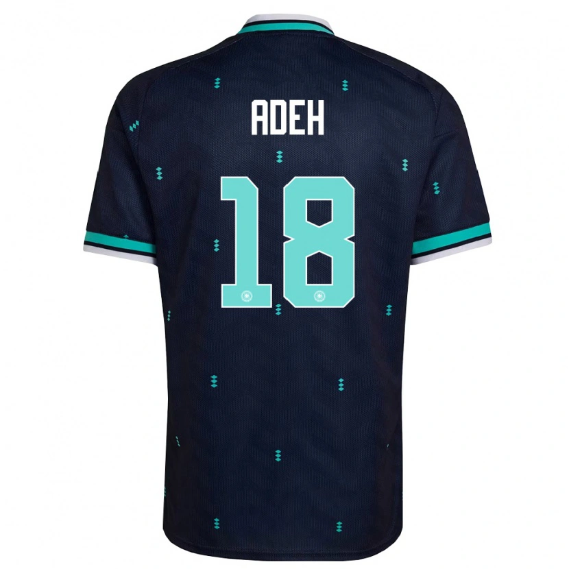 Danxen Niño Camiseta Alemania Wesley Adeh #18 Marino Azul Cielo Blanco 2ª Equipación 26-28 La Camisa