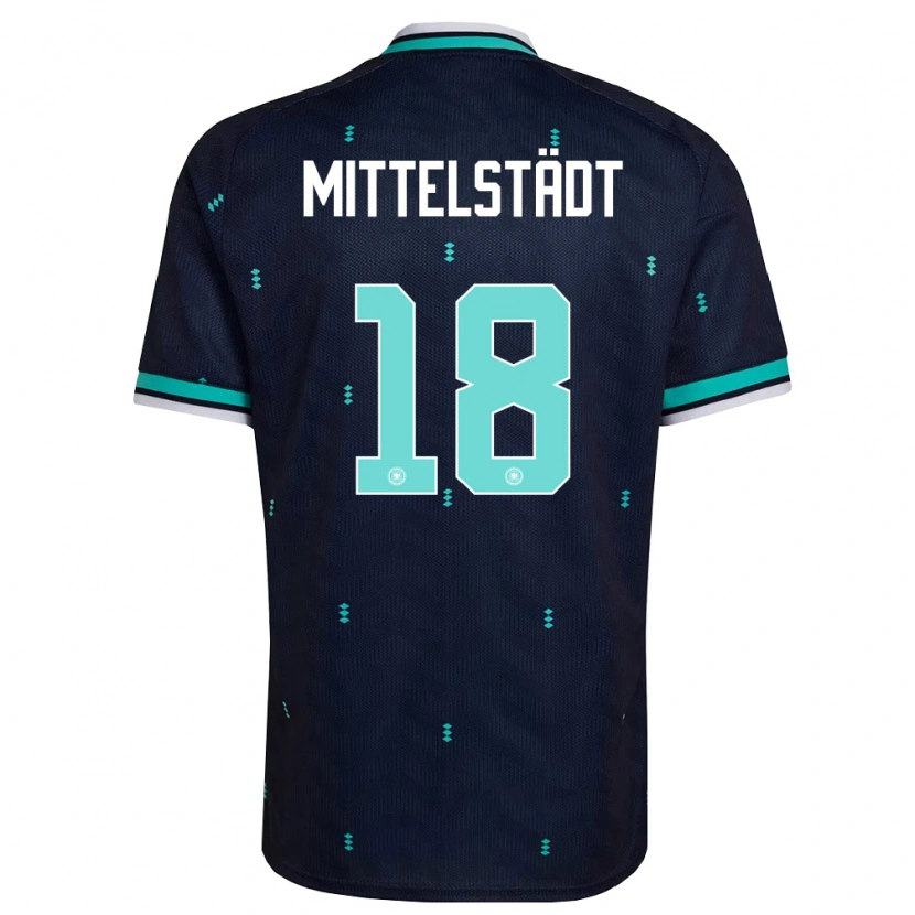 Danxen Niño Camiseta Alemania Maximilian Mittelstädt #18 Marino Azul Cielo Blanco 2ª Equipación 26-28 La Camisa
