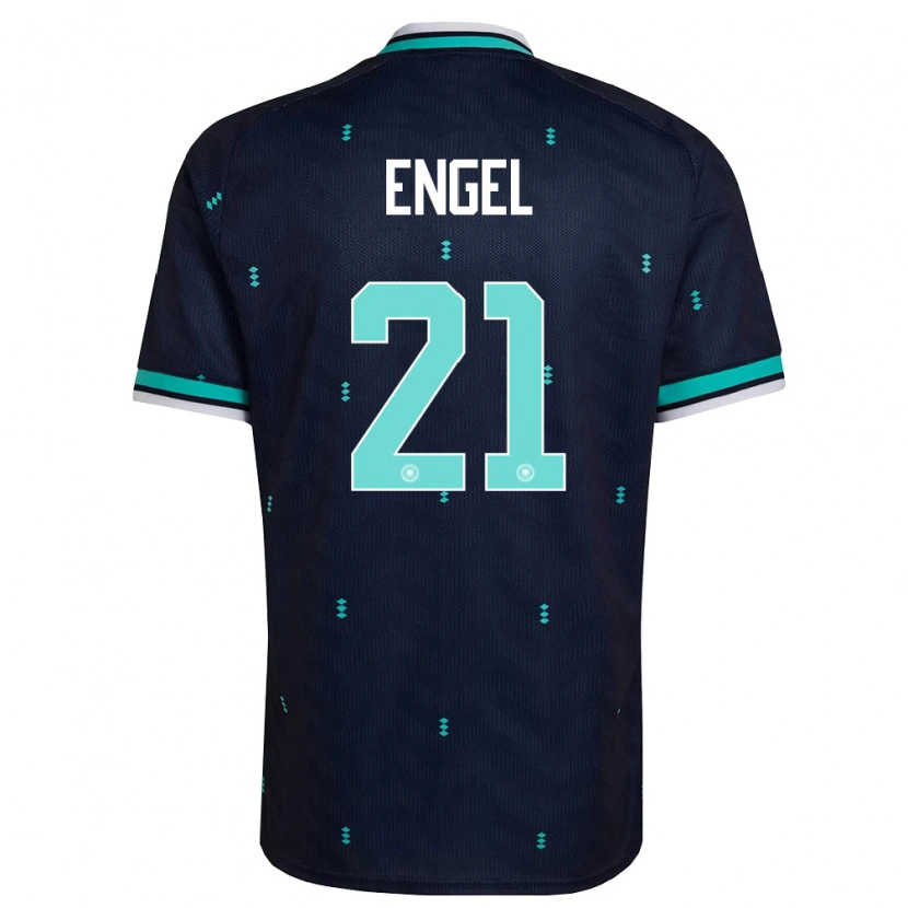 Danxen Niño Camiseta Alemania Oskar Engel #21 Marino Azul Cielo Blanco 2ª Equipación 26-28 La Camisa