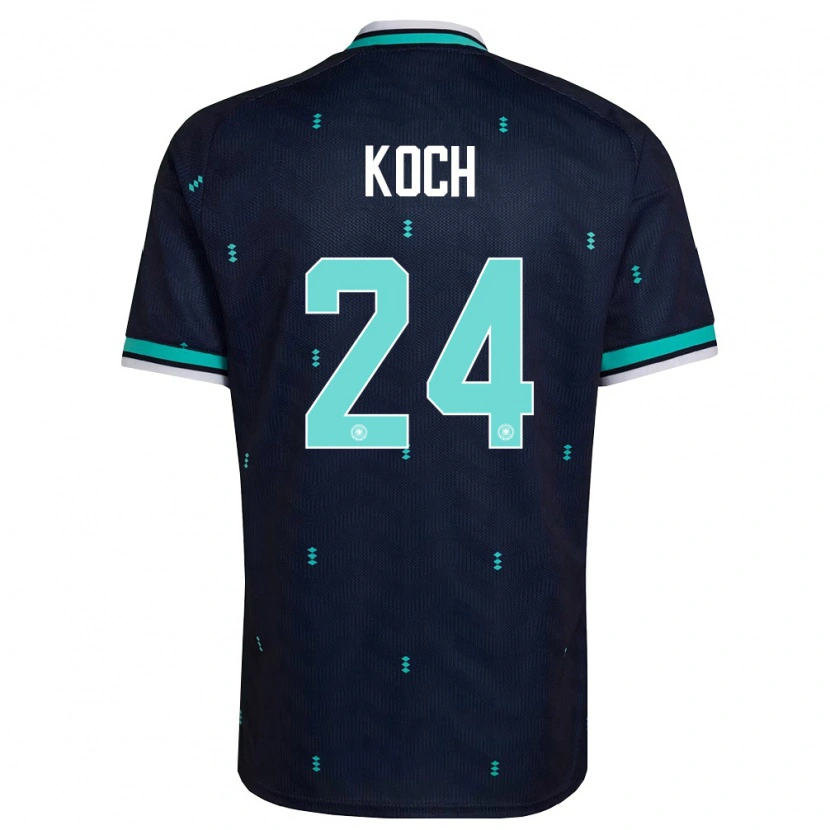 Danxen Niño Camiseta Alemania Robin Koch #24 Marino Azul Cielo Blanco 2ª Equipación 26-28 La Camisa