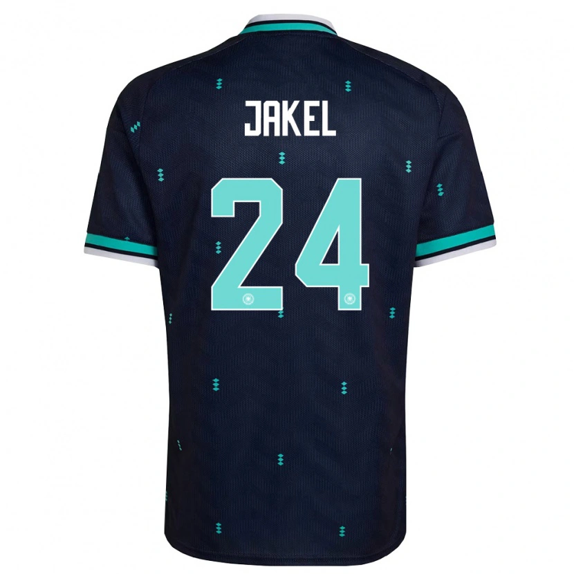 Danxen Niño Camiseta Alemania Frederik Jakel #24 Marino Azul Cielo Blanco 2ª Equipación 26-28 La Camisa