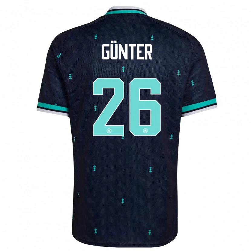 Danxen Niño Camiseta Alemania Christian Günter #26 Marino Azul Cielo Blanco 2ª Equipación 26-28 La Camisa