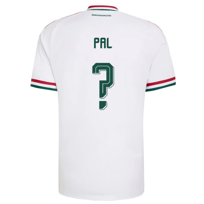 Danxen Niño Camiseta Hungría Barna Pál #0 Blanco Rojo Verde 2ª Equipación 26-28 La Camisa