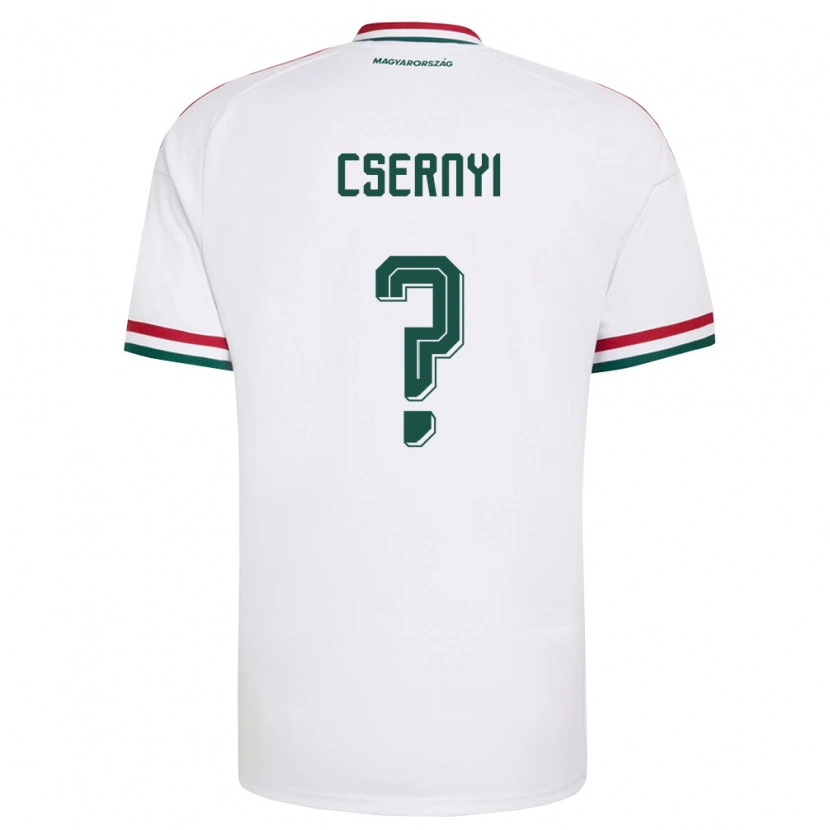 Danxen Niño Camiseta Hungría Kristóf Csernyi #0 Blanco Rojo Verde 2ª Equipación 26-28 La Camisa