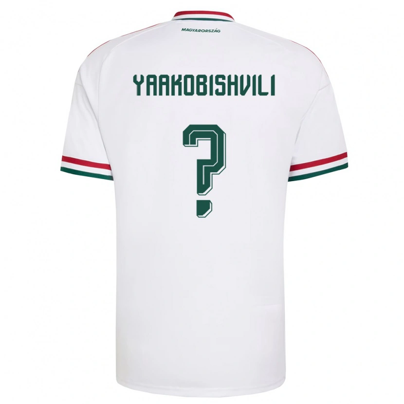 Danxen Niño Camiseta Hungría Áron Yaakobishvili #0 Blanco Rojo Verde 2ª Equipación 26-28 La Camisa