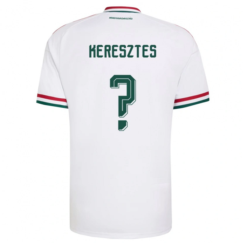Danxen Niño Camiseta Hungría Noel Keresztes #0 Blanco Rojo Verde 2ª Equipación 26-28 La Camisa