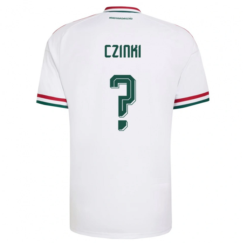 Danxen Niño Camiseta Hungría Dávid Czinki #0 Blanco Rojo Verde 2ª Equipación 26-28 La Camisa
