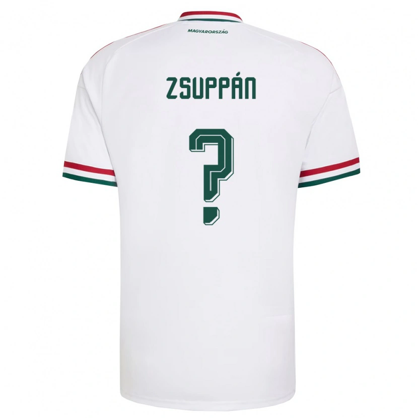 Danxen Niño Camiseta Hungría Kornél Zsuppán #0 Blanco Rojo Verde 2ª Equipación 26-28 La Camisa