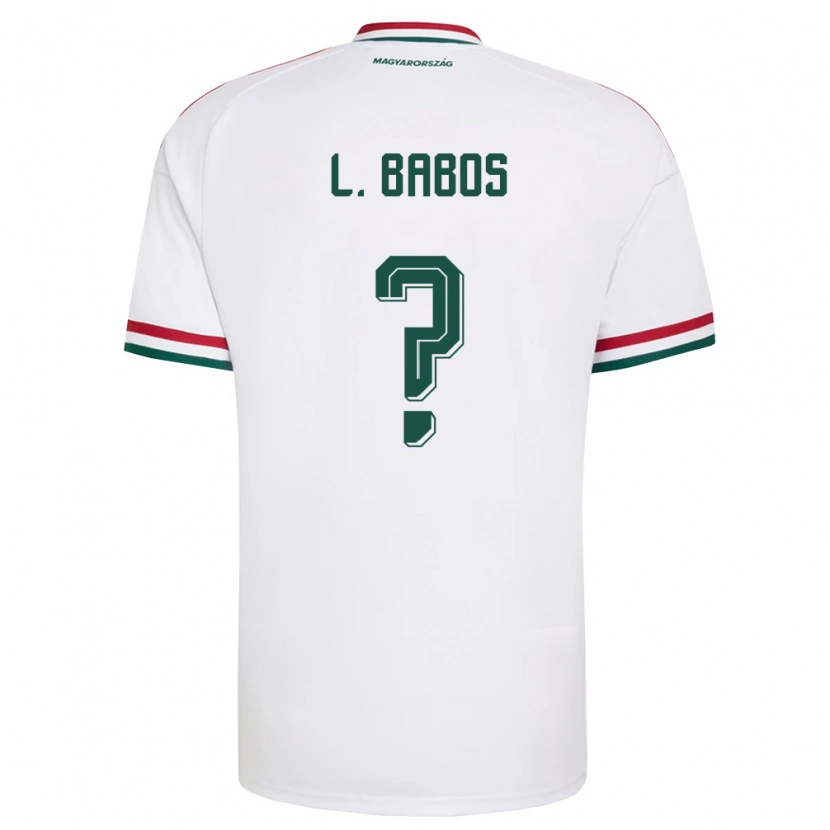 Danxen Niño Camiseta Hungría Levente Babós #0 Blanco Rojo Verde 2ª Equipación 26-28 La Camisa