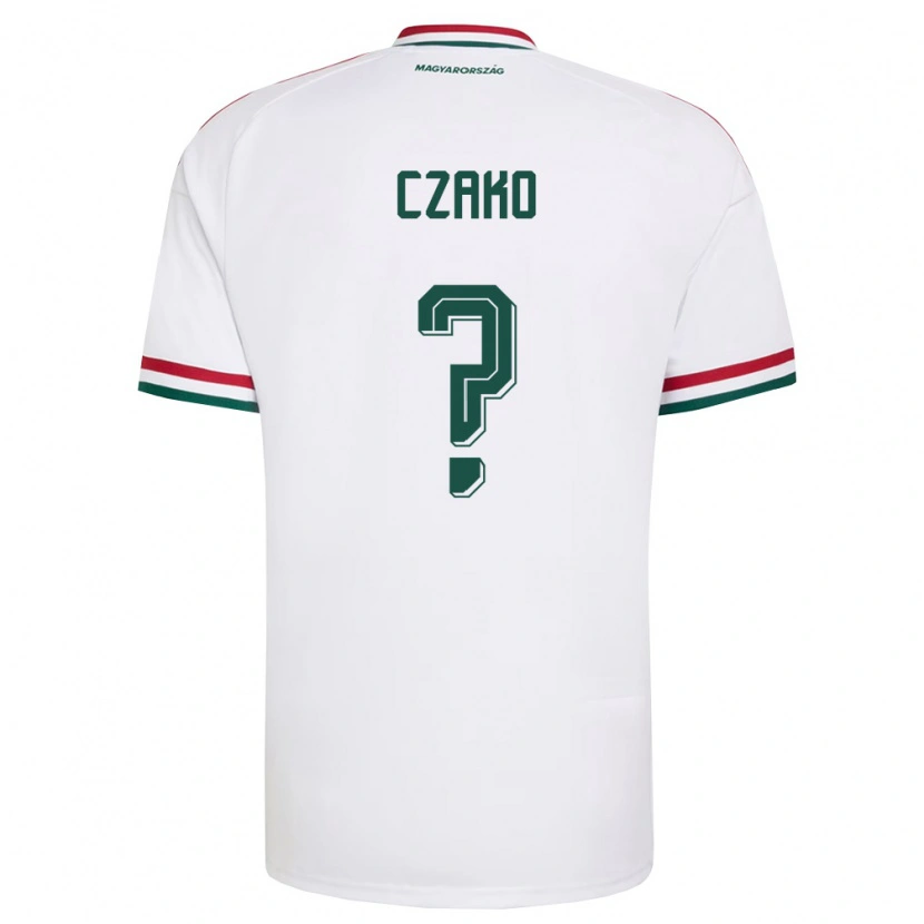 Danxen Niño Camiseta Hungría Milán Czakó #0 Blanco Rojo Verde 2ª Equipación 26-28 La Camisa
