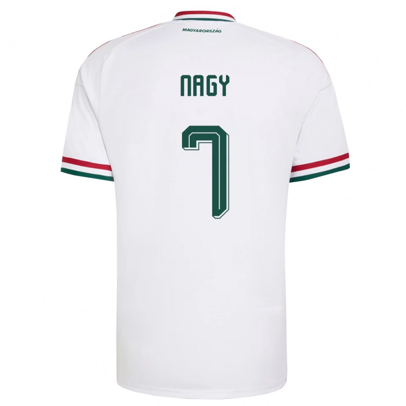 Danxen Niño Camiseta Hungría Fanni Nagy #7 Blanco Rojo Verde 2ª Equipación 26-28 La Camisa