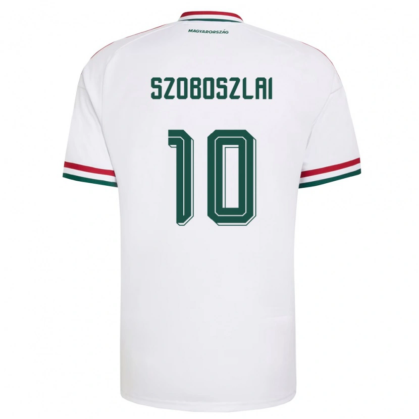 Danxen Niño Camiseta Hungría Dominik Szoboszlai #10 Blanco Rojo Verde 2ª Equipación 26-28 La Camisa