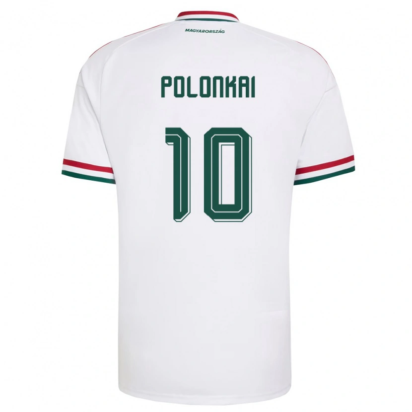 Danxen Niño Camiseta Hungría Noel Polonkai #10 Blanco Rojo Verde 2ª Equipación 26-28 La Camisa