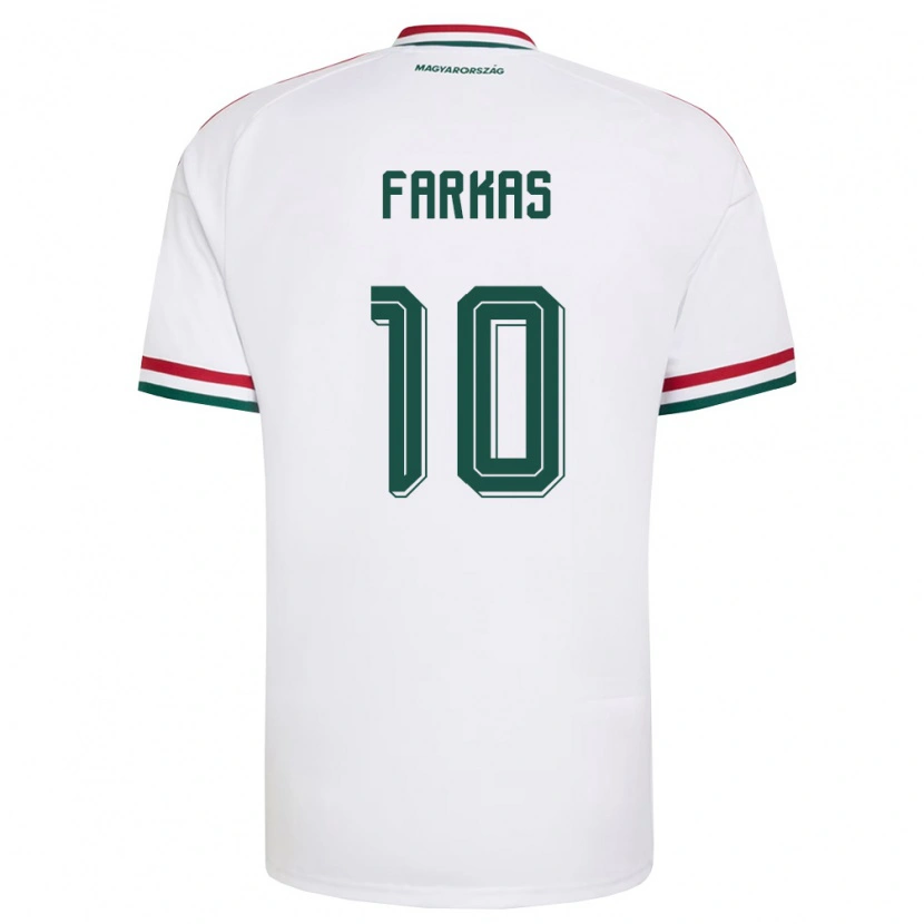 Danxen Niño Camiseta Hungría Timót Farkas #10 Blanco Rojo Verde 2ª Equipación 26-28 La Camisa