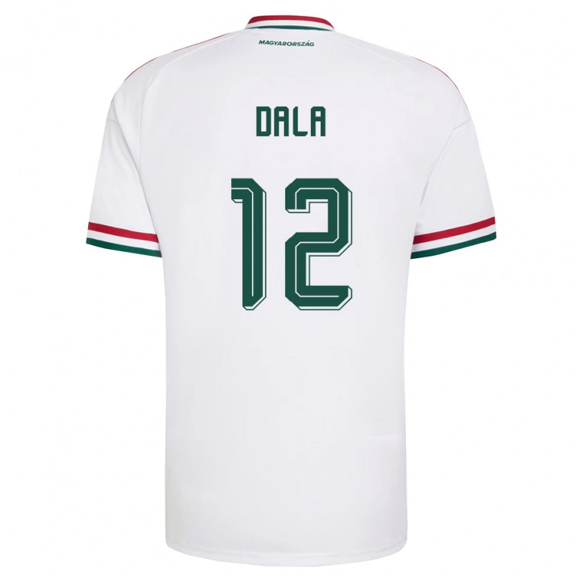 Danxen Niño Camiseta Hungría Martin Dala #12 Blanco Rojo Verde 2ª Equipación 26-28 La Camisa