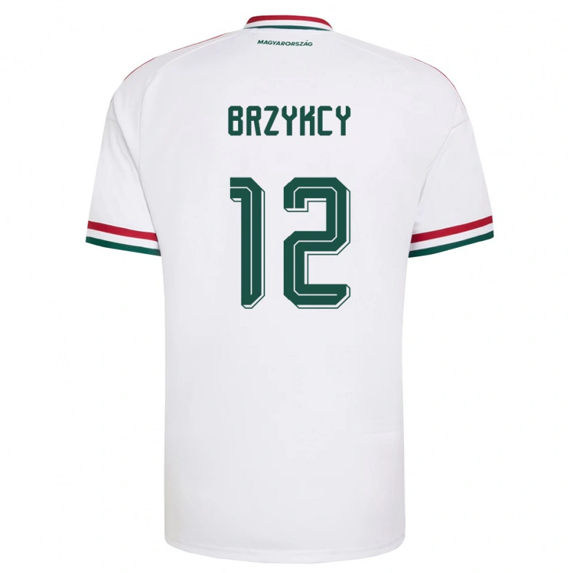 Danxen Niño Camiseta Hungría Lauren Brzykcy #12 Blanco Rojo Verde 2ª Equipación 26-28 La Camisa