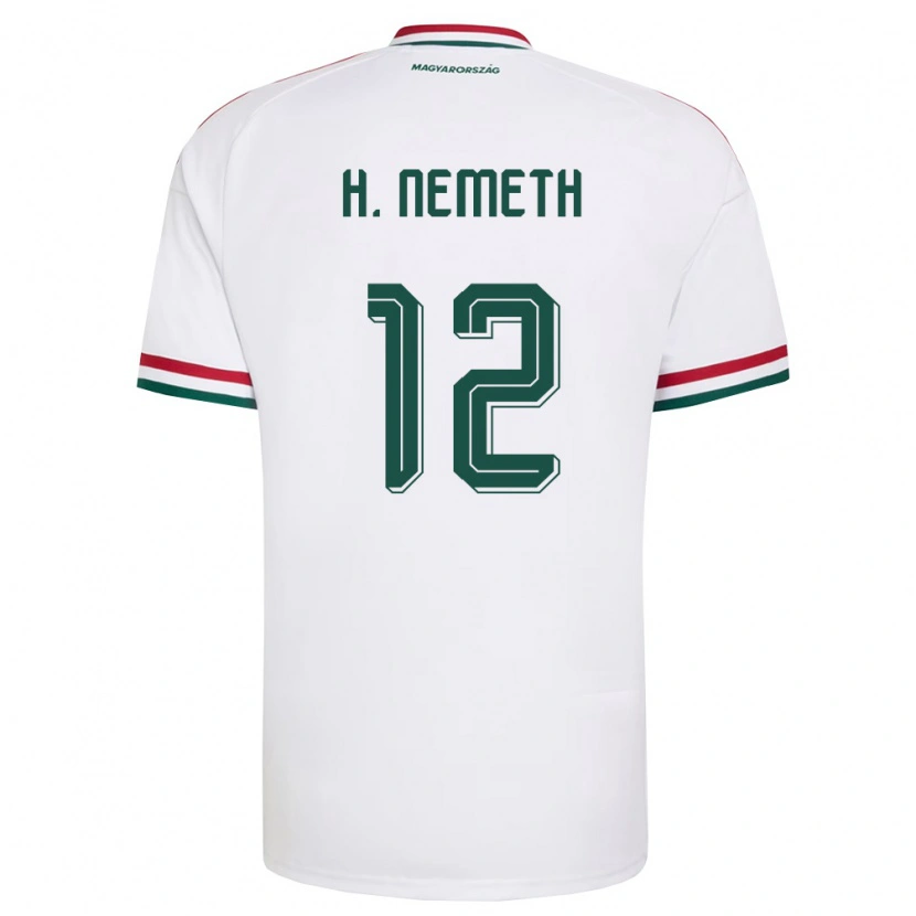 Danxen Niño Camiseta Hungría Hanna Németh #12 Blanco Rojo Verde 2ª Equipación 26-28 La Camisa