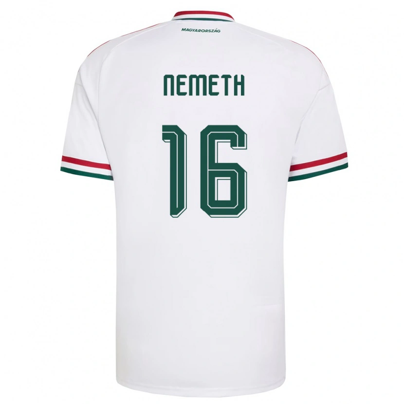 Danxen Niño Camiseta Hungría Hunor Németh #16 Blanco Rojo Verde 2ª Equipación 26-28 La Camisa